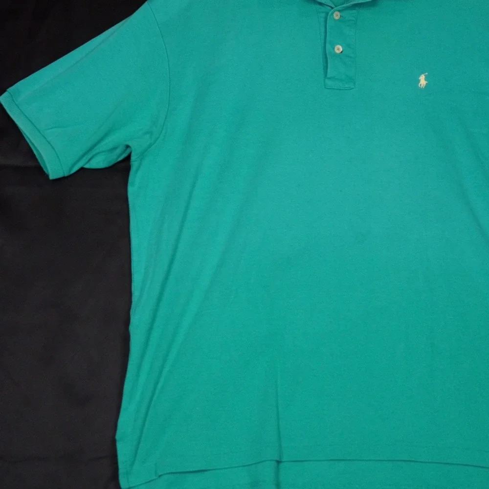 Polo Ralph Lauren Polo Shirt Mens XL Teal Green Vintage USA Cotton